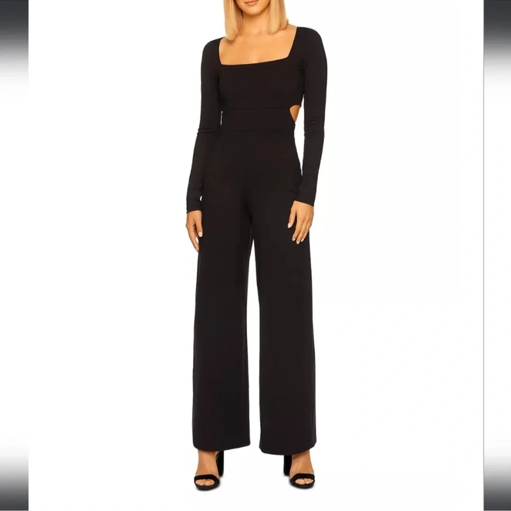 Susana Monaco Cut Out Back Square Neck Jumpsuit Small New With Tags